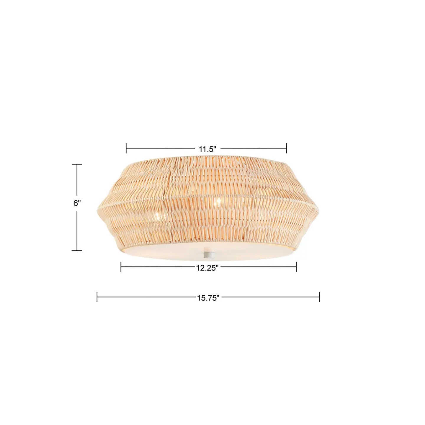 Bamboo flush mount light