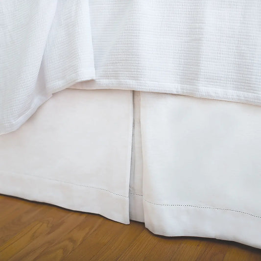 Hemstitch White Bed Skirt