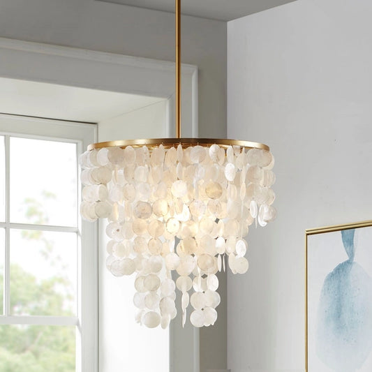 Capiz shell chandelier